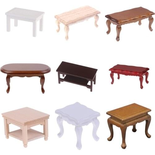 Simulation Teatable Coffee Table Living Room Toy Doll House Accessories 1/12 Mini Dollhouse Furniture Miniature Kids Toy