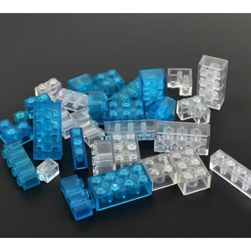 50/100pcs MOC Transparent Clear Model Building Blocks Parts Kids Educational Learning Toys Compatible All Brands 2x4 2x2 1x1Dot