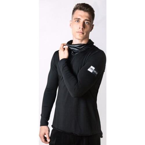 New MenS Latin Dance Costume Spelled Leather Tops Performance Art Practice Clothes Performance Stage Dance Wear BL2803