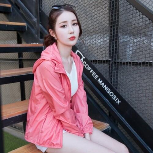 2020 Summer Ultra-thin Wildbreaker Pink Jacket Woman Plus Size Korean Coat Women Sun Protection Clothing Jassen KJ351