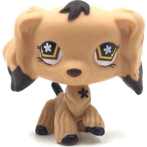 LPS CAT pet shop toys Dog #575 Tan Cocker SPANIELl with brown dipped ears real original anime figure toys kids gift