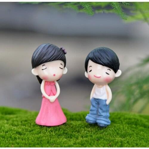Miniature Christmas 1 pair of cute lovers Couple Decoration DIY Material Moss Micro Landscape Decoration fairy garden