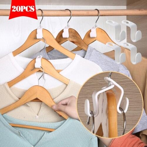 Multi-function Wardrobe Space-saving Stack Hanger Hook Coat Plastic Closet Stack Hanger Rack Bedroom Storage Organizer