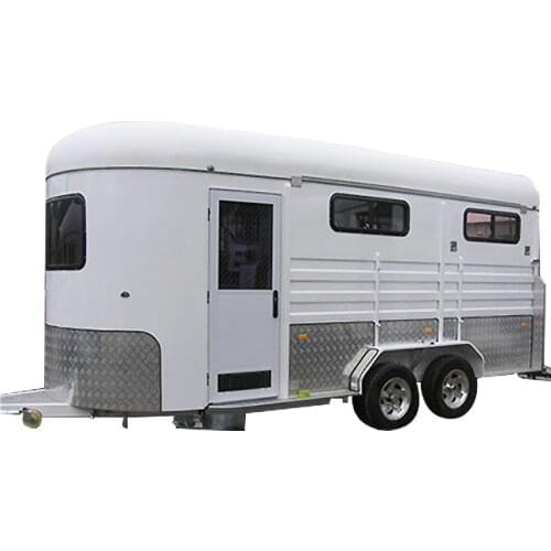 New Arrival Galvanized High Quality Deluxe Configuration 3 Horses Angle Load Horse Box Trailer for Sale