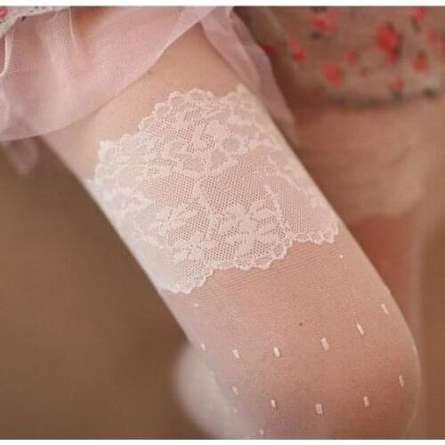 5pcs/lot New Lovely Style Princess Lace Thin Women Stockings Spring And Summer Stockings Of Thin Thighs High Qualit Pantyhose