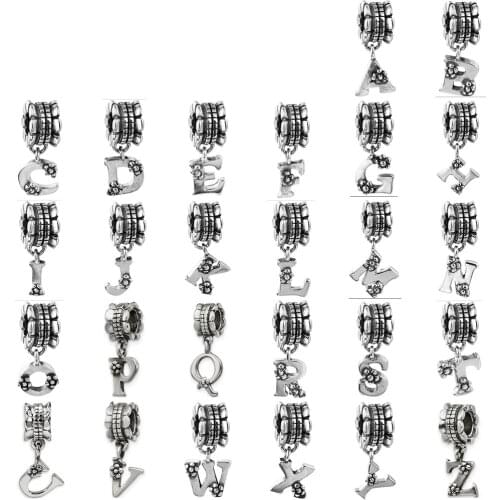 NEW 100% 925 Sterling Silver limited Edition Twenty-six letters Pendant Charm Fit DIY Women Original Bracelet Fashion Jewelry