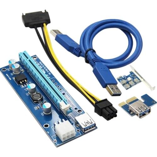 PCI-E Expansion Card One for Four USB3.0 PCI-E 1X To PCI-E 16X Riser Expansion Card Adapter Set for Litecoin Miner BTC