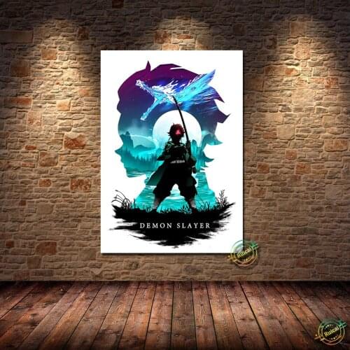 Demon Slayer Poster Kamado Tanjiro Wall Art Canvas Anime Picture Decoration Paintings HD Prints Modular For Living Room Decor