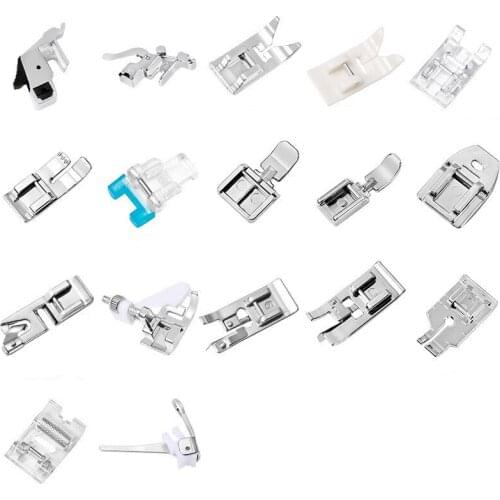 2pcs Sewing Machine Flatcar Presser Foot For Handmade Braiding Stitch Narrow Rolled OverLock Zipper Home DIY Sewing Accessories