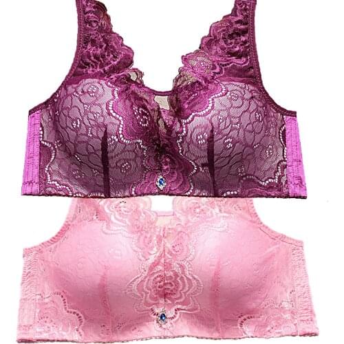 Plus Size Sexy Lace Bras For Women Comfortable Wireless Bra Female Bralette Camis Style Brassiere Lady Underwere B C D Cup