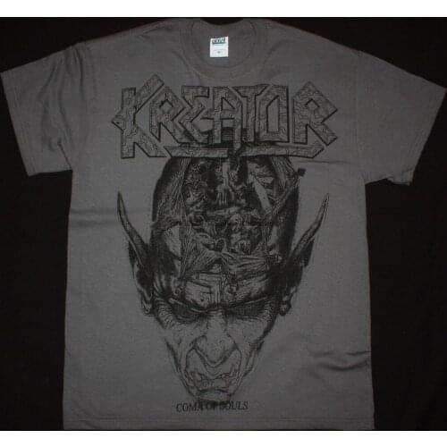KREATOR COMA OF SOULS GREY CHARCOAL T SHIRT THRASH METAL JUMBO PRINT THRASH