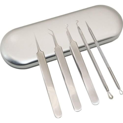 5-piece Set Blackhead Needle Acne Clamp Cell Clamp Stainless Steel Beauty Acne Tool No Trace Deep Cleaning Beauty Tools Suits