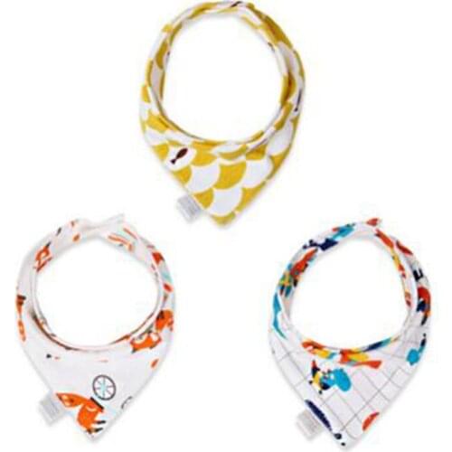 1Pcs Baby Cotton Babador Animal Print Baby Bandana Bibs Baby Bibs Girls Boys Bebe Smock Burp Cloths Accessory Infant Kids Stuff