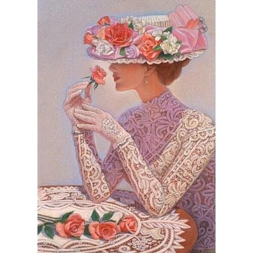 Diamond Painting Lady Beauty Girl Diamond Embroidery Pattern Rhinestones Full Drill Kit Decor Set Needlework Mosaic