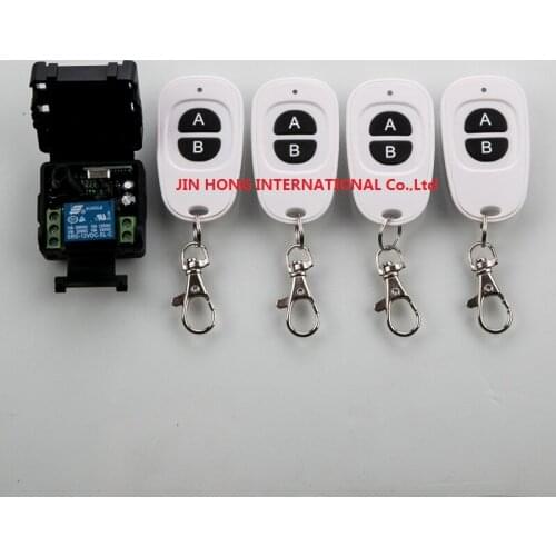 Free shipping DC 12v 10A 1CH wireless RF Remote Control Switch System With 4pcs transmitter +Case For Entrance guard system