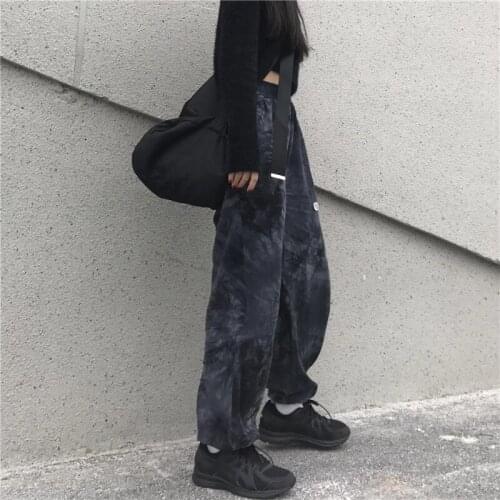 ZCSMLL Streetwear Fashion Cool Girl High Waist Wide Leg Pants Female Korean Version Trend All-match Nine-point women Pants Trend
