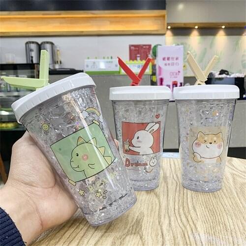 450ml Dinosaur Hard Water Bottles For Girls Kids PP Plastic Travel Drinking Bottle School Durable BPA Free Tea Mug Outdoor