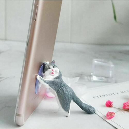 FAST SHIP! Home Office Portable Universal Cute Cat Cell Phone Holder Tablets Desk Car Stand Mount Sucker Bracket For Xiaomi