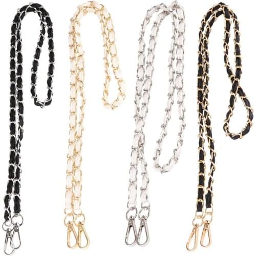 DIY Metal PU Leather Chains Versatile Removable Single Cross Body /Shoulder Strap for Bags Purse Handbag Fashion Bag Links Parts