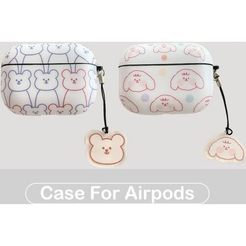 For AirPods pro Case Cute Cartoon Bear dog Pattern Earphone Cases For Apple Airpods 1 2 3 ins Style Protect Cover