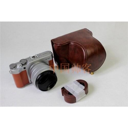 Full Body Precise Fit PU Leather Case for Fujifilm Fuji X-A7 XA7 X-A5 X-A20 xa5 xa20 15-45mm Lens Cover With Shoulder Strap