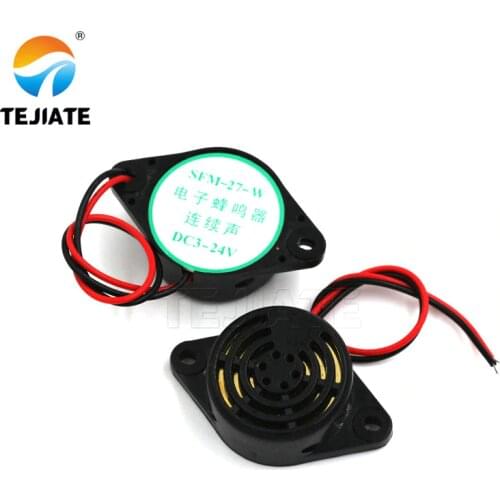 Black piezoelectric active buzzer DC 3v-24v universal electronic buzzer continuous sound sfm-27