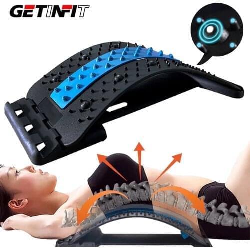 Getinfit Back Stretch Equipment Massager Massageador Magic Stretcher Fitness Lumbar Support Relaxation Spine Pain Relief