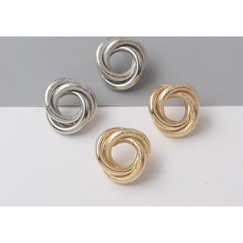 Exquisite Metal Stud Earrings for Women Minimalist Twist Interlaced Gold Color Earrings Temperament Fashion Ear Jewelry