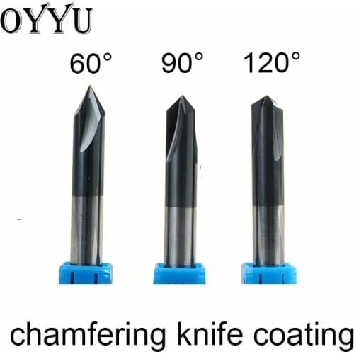 HRC50 Coating Tungsten Steel Chamfer Knife 3 Flute Cemented Carbide Chamfer Stand Milling Cutter 60 Deg Numerical Control Tool