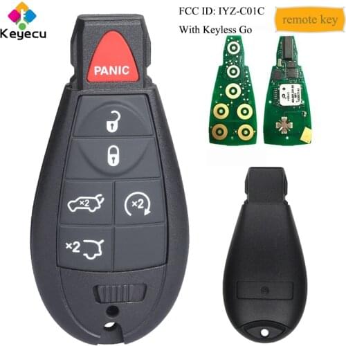KEYECU Keyless Go Smart Remote Control Car Key With 6 Buttons 433MHz for Jeep Grand Cherokee Commander FCC ID: IYZ-C01C 68066842