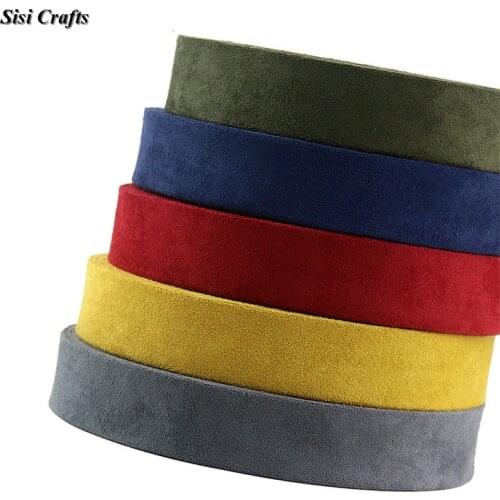 Sisi Crafts Tape Dense Solid Suede Ribbon 10mm 25mm 40mm Fabric Bias Layering DIY Hair Bow Tie Handmade Book Planner Accessor 1M