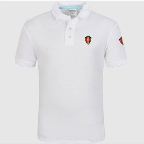 Summer Polo Shirt Koenigsegg logo Brand Mens Fashion Cotton Short Sleeve Polo Shirts Solid Jersey Tops Tees