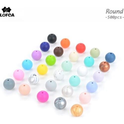 Wholesale 500pcs/lot Silicone Round Loose Beads Teething Beads For Baby Silicone Teething Necklace Food Grade Chewable jewelry