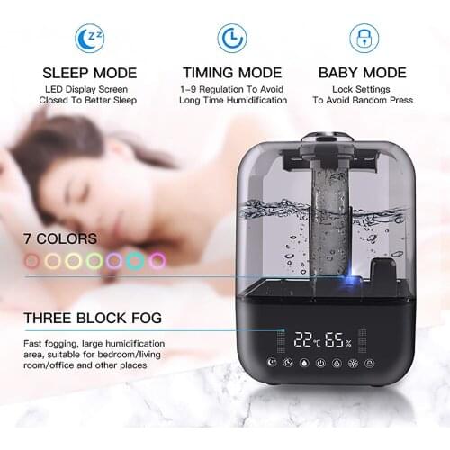 Best Selling Remote Control Aroma Cool Mist Ultrasonic Humidifier 5L Large Capacity 300Ml/H Big Fog Air Cleaner Purifier