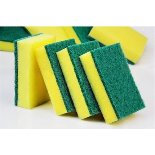 Multifunction 10PCS/Pack High-density Washing Sponge Scouring Pad Kitchen Cleaning Cloth Dishwashing Brush