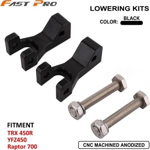 Motorcycle Aluminum Black Front Lowering Adapter Kit Adjustable For TRX450R YFZ450 TRX YFZ 450 R Raptor 700