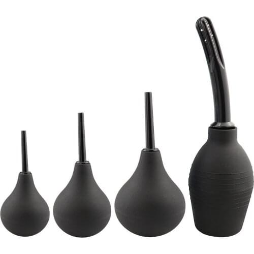 Soft Silicone Anal Enema Douche Large Capacity Enema Bulb Syringe Anus Vaginal Cleaner Head Nozzle Tip Plug Anal sex toy gay