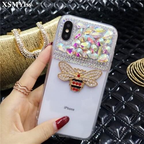 Bling Jewelled Rhinestone Crystal Diamond Soft Back bee Phone Case Cover For Huawei P9 P10 P20 P30 PLUS LiTE Mate10 20 Pro Lite