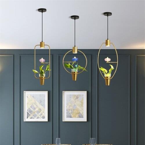 Nordic Green Plant Pendant Lights Sky Garden Led Hanging Lamps Flower Pot Black/whtie Metal Lights Restaurant Decor Loft Fixture