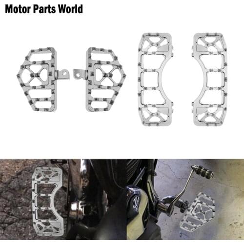 Motorcycle Front Floorboards Wide Foot Pegs Stretched Footrest Rear Pedals Chrome Set For Harley Touring Softail FLST Dyna XL883
