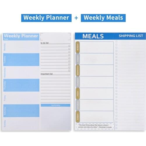 Meal Planner Note Pad Week Meal Pad & Plan Combo 7" X 10" 104 Sheets, Suitable for Weekly Diet Preparation (Menu Planning Board)
