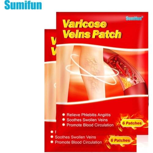 Sumifun 6pcs/bag Chinese Effective Varicose Veins Plaster Vasculitis Phlebitis Spider Leg Medical Patch Angiitis Removal Patch
