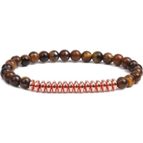 Popular 6mm Natural stone bead Bracelets Bangle Hematite sheet Bracelet for Men&Women fashion DIY Trendy Jewelry Creative 2021