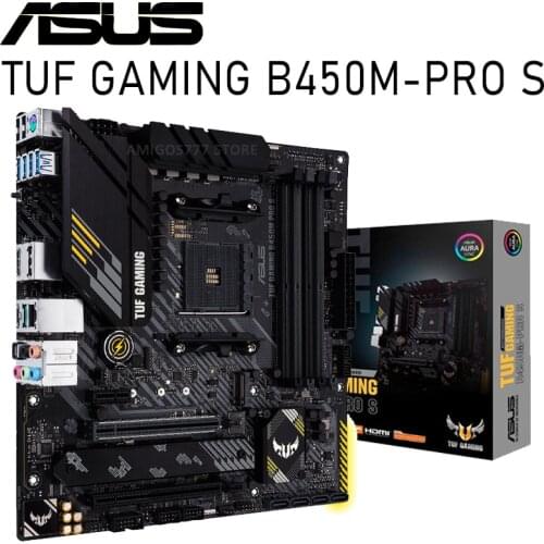 Socket AM4 Asus TUF GAMING B450M-PRO S Motherboard AMD Ryzen PCI-E 3.0 M.2 SSD Gaming ATX DVI Desktop B450 Placa-Mãe AM4 New