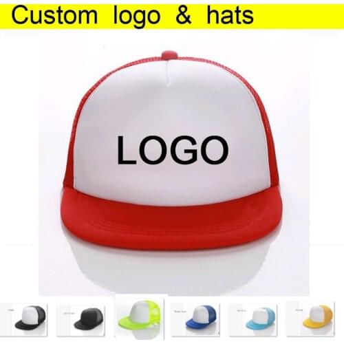 Retail Free Printing LOGO/Pattern mixed Hip hop Adult Baseball hats Men and Women Flat visor Net Caps Summer Vinyl printing Hat