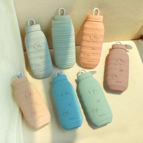 Aiyi Aunt Silicon Hot-Water Bag Belly Water Mini Hot-Water Bag Large and Small Number Portable Foldable Water Bag