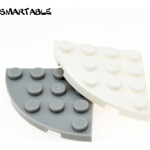 Smartable Round Plate 4x4 Quarter Building Blocks MOC Parts Toys For Kid Compatible Major Brands 30565 City 30pcs/lot
