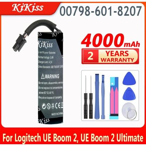 KiKiss 4000mAh 00798-601-8207 Replacement Battery for Logitech UE Boom 2, UE Boom 2 Ultimate