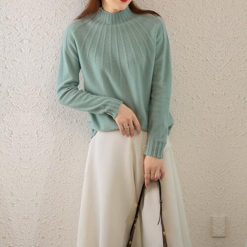 Half turtleneck sweater womens autumn and winter new Korean version of long-sleeved pullover high-neck knitted bottoming shirt