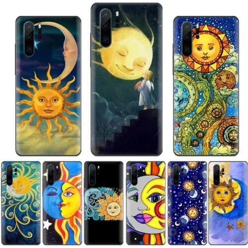 Funny Sun Moon Face cartoon pictures Phone Case For Huawei Honor 7C 7A 8X 8A 9 10 10i Lite 20 NOVA 3i 3e
